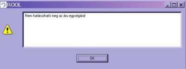 nem határozható meg az áru egységára