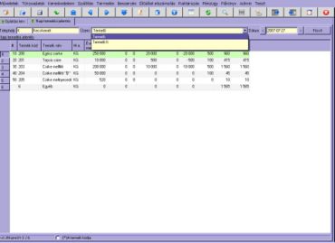 üzem kiválasztása