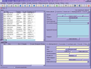 új partner rögzítési sorának színe
