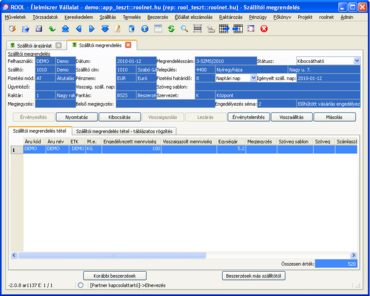 Szállítói megrendelés