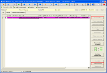 Túra monitor - raktár/ Indítás visszavonás