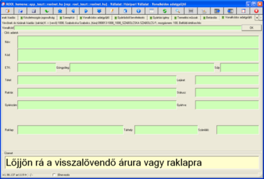 Vonalkódos adatgyűjtő - visszalövés