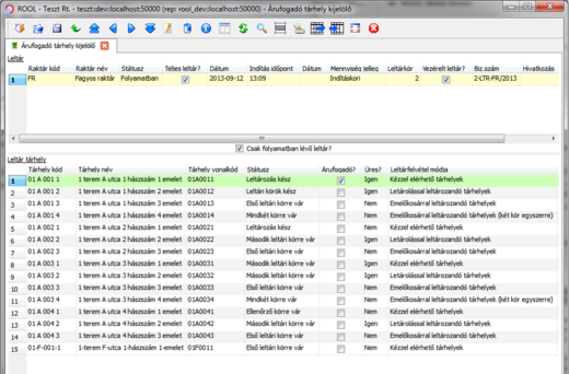 Fogadó tárhely kijelölés