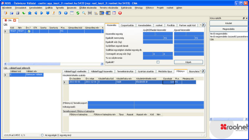 Elszámoló áras egységárak beállítása